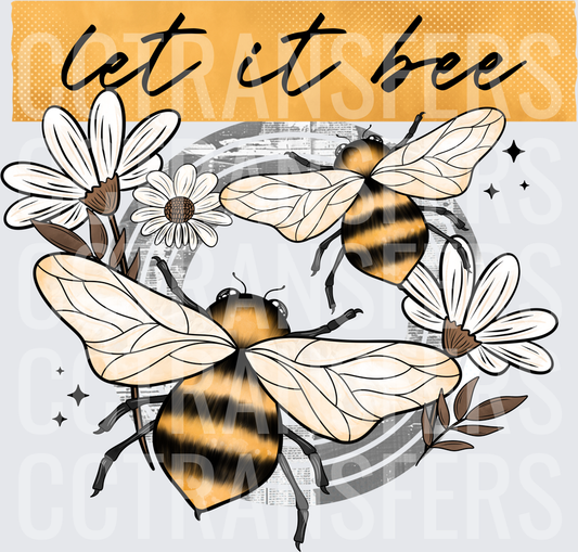 Let It Bee Bumblebees and Daisies Floral (DTF)