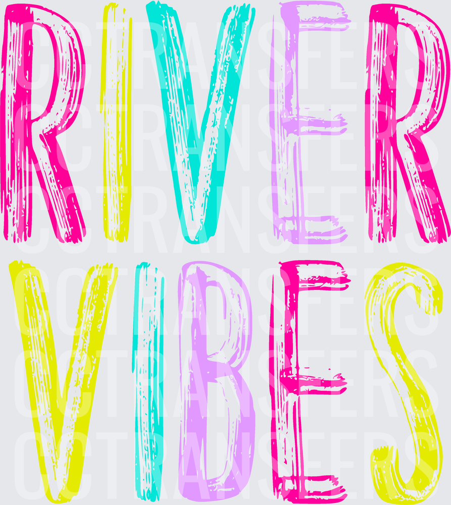 River Vibes Colorful Brush Lettering (DTF)