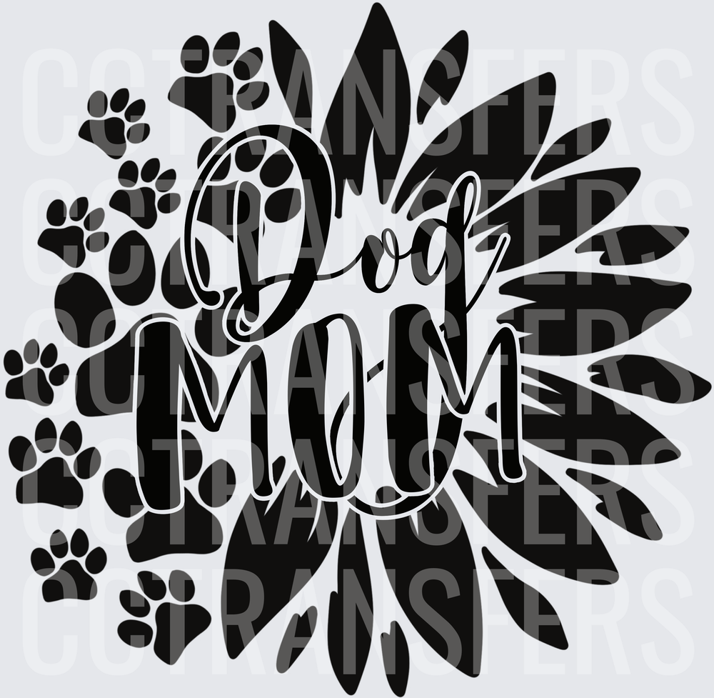 Dog Mom Sunflower Paw Prints (DTF)