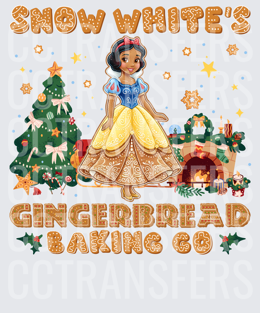 Snow White Gingerbread Baking Co Christmas Holiday (DTF)