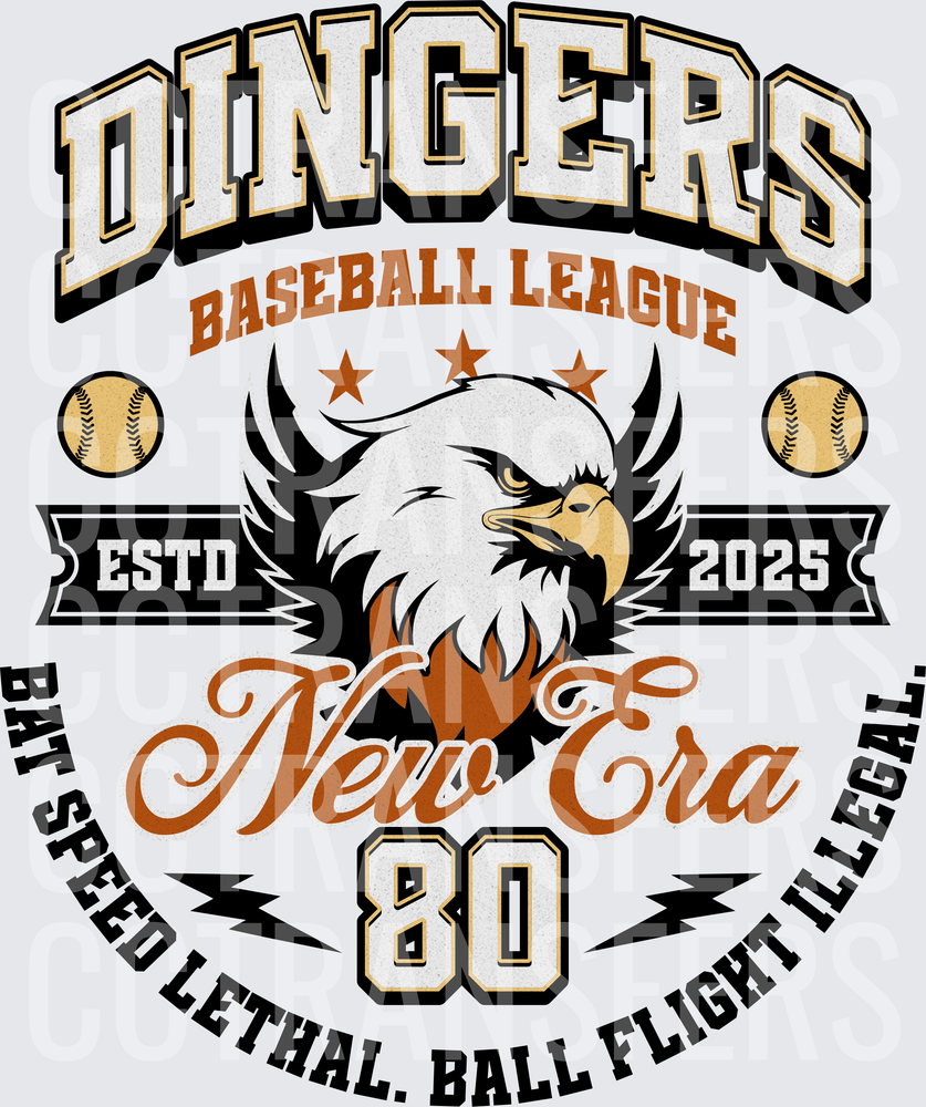 Dingers Baseball League New Era 80 Bald Eagle ESTD 2025 (DTF)