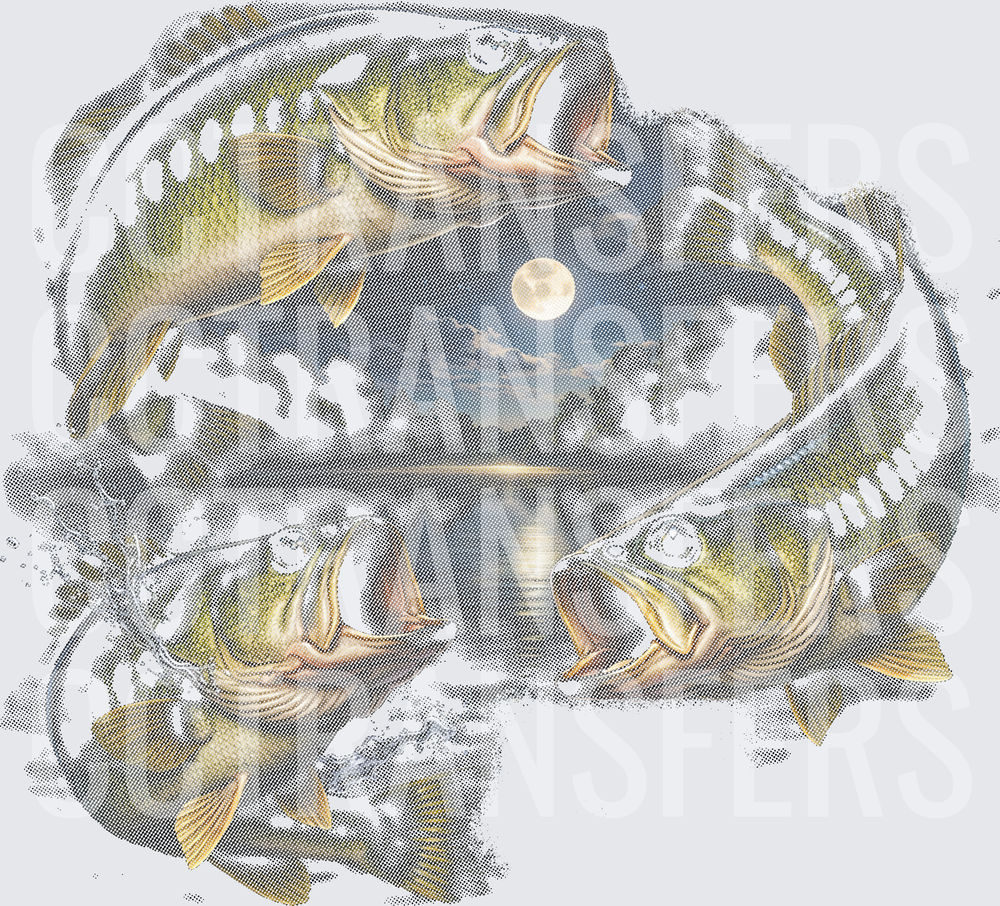 Walleye Circle Moonlit Lake Night Scene (DTF)