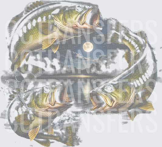 Walleye Circle Moonlit Lake Night Scene (DTF)