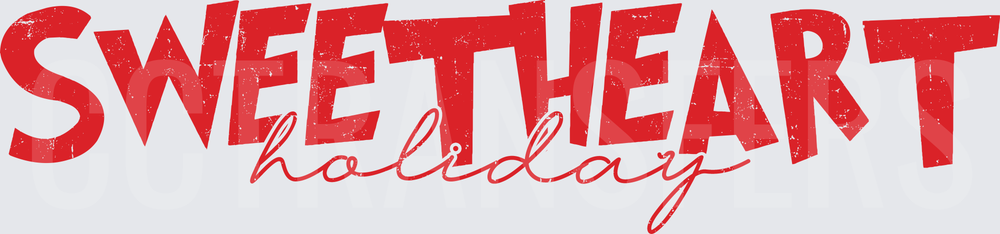 Sweetheart Holiday Bold Red Distressed Typography (DTF)