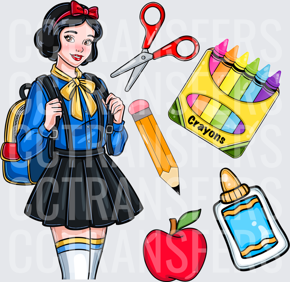 Fairytale Princess Back To School Supplies (DTF)