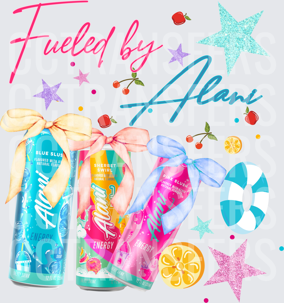 Fueled By Alani Energy Drink Cans with Bows (DTF)