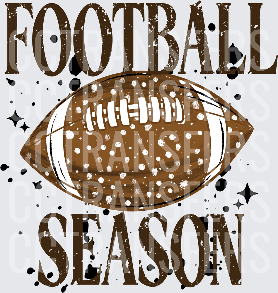 Football Season Grunge Distressed Polka Dot Ball (DTF)