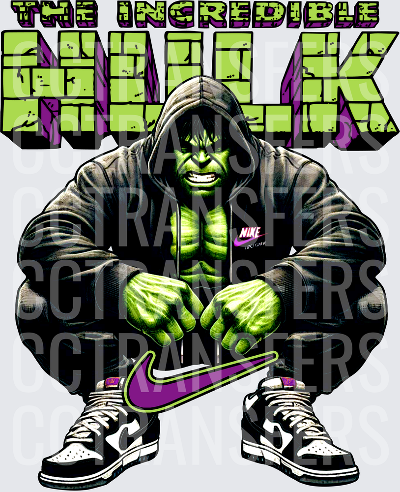 The Incredible Green Muscle Man Streetwear Squat Pose (DTF)