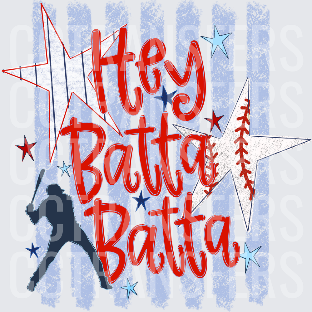 Hey Batta Batta Baseball Stars Batter Silhouette (DTF)