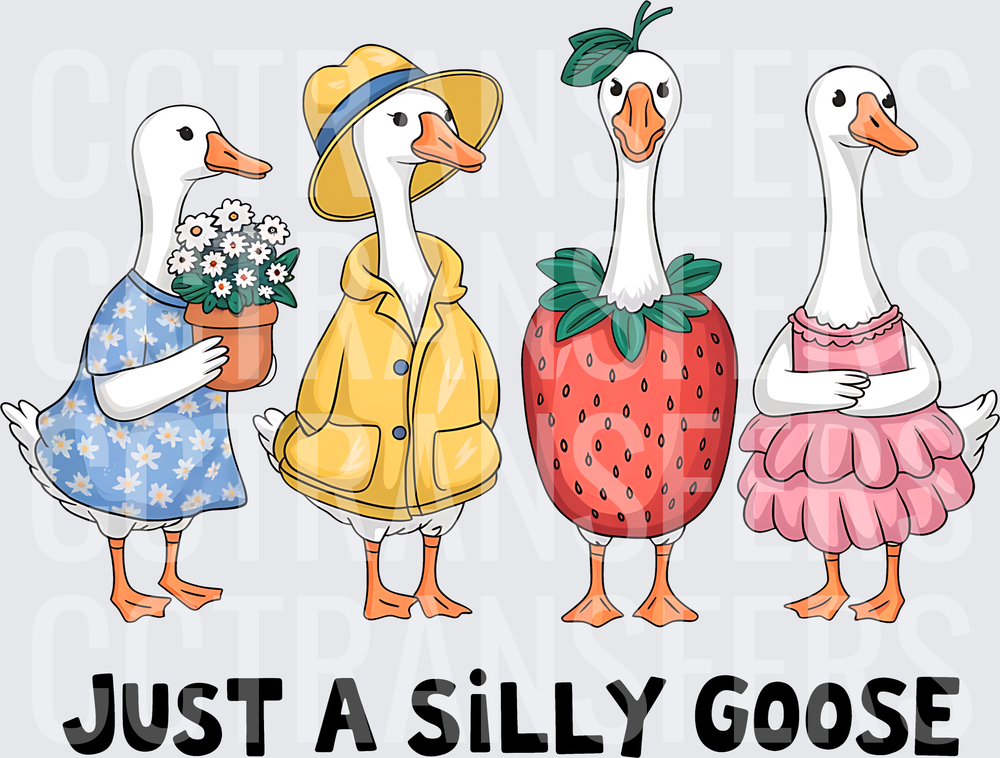 Just A Silly Goose Dressed Up Geese Quartet (DTF)