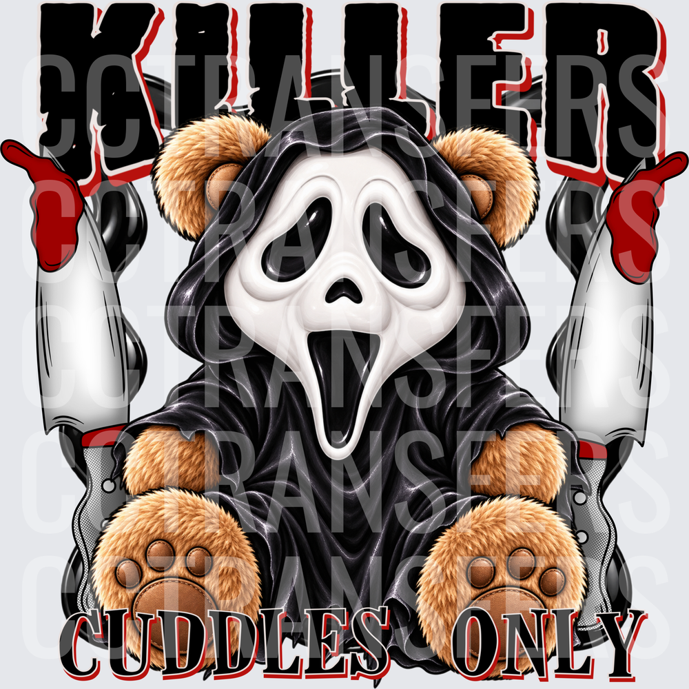 Killer Cuddles Only Horror Teddy Bear Ghost Mask (DTF)