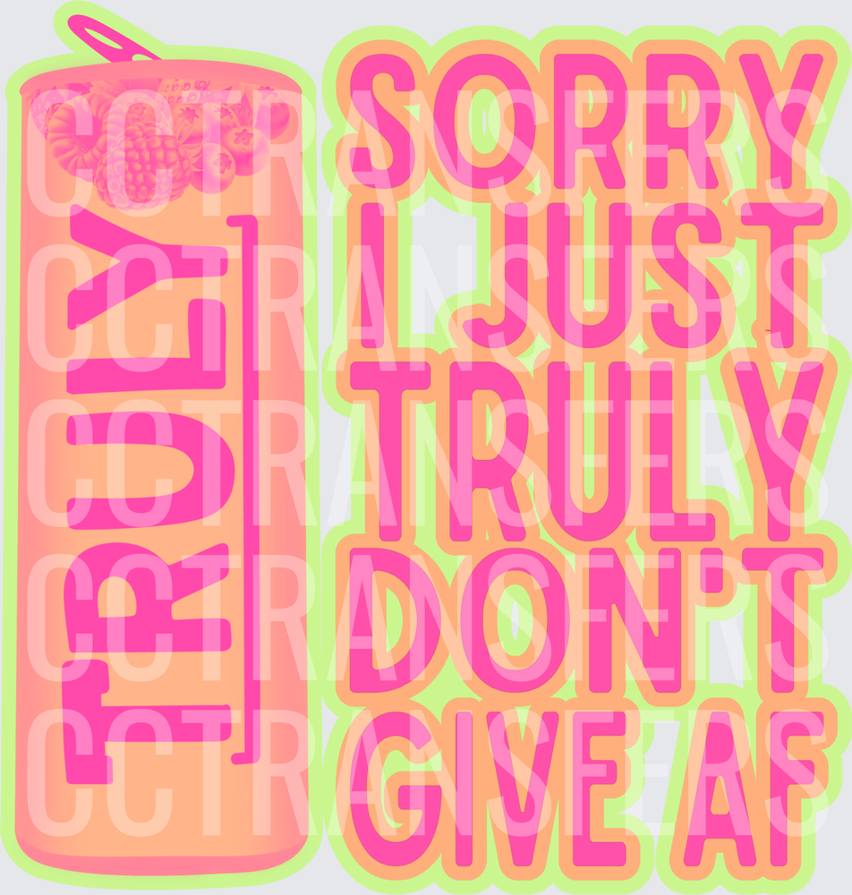 Sorry I Just Truly Don't Give AF Hard Seltzer Can (DTF)