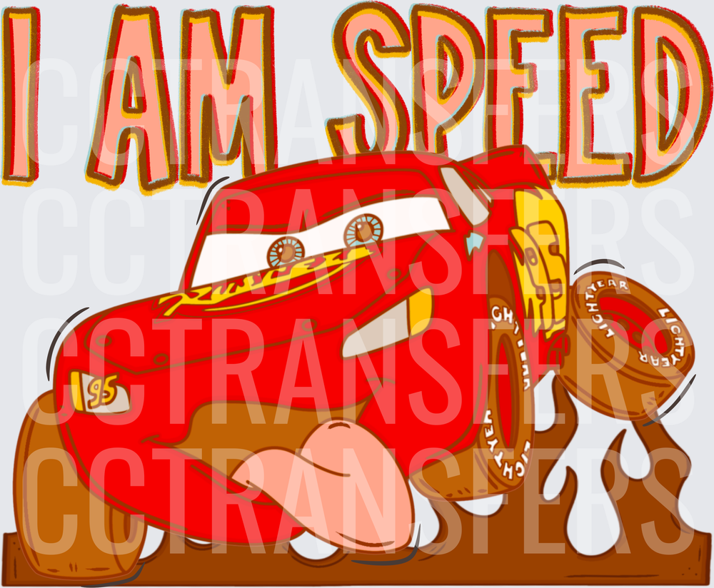 I Am Speed Red Race Car Number 95 Mud Splash (DTF)
