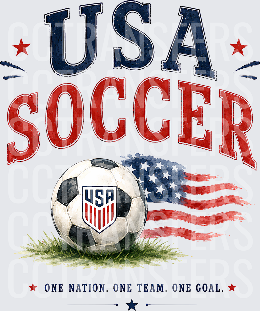 USA Soccer One Nation One Team One Goal American Flag Ball (DTF)