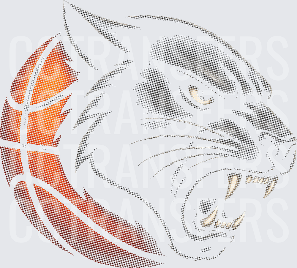 Fierce Wildcat Roaring Over Basketball (DTF)