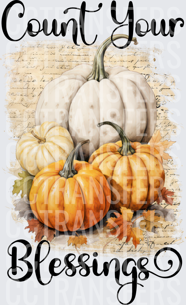 Count Your Blessings Fall Pumpkins Autumn Harvest (DTF)
