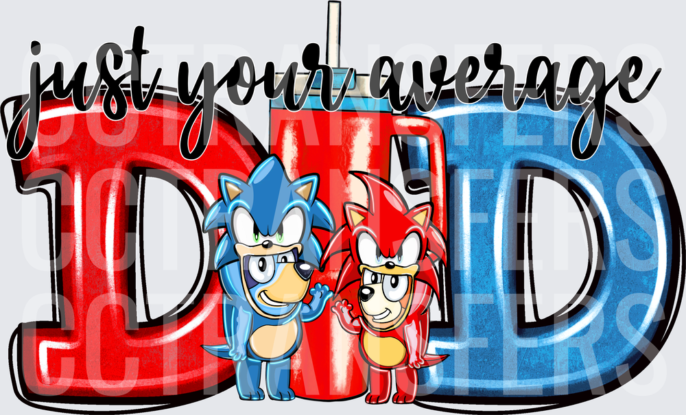 Just Your Average Dad Gaming Hedgehog Kids DAD (DTF)