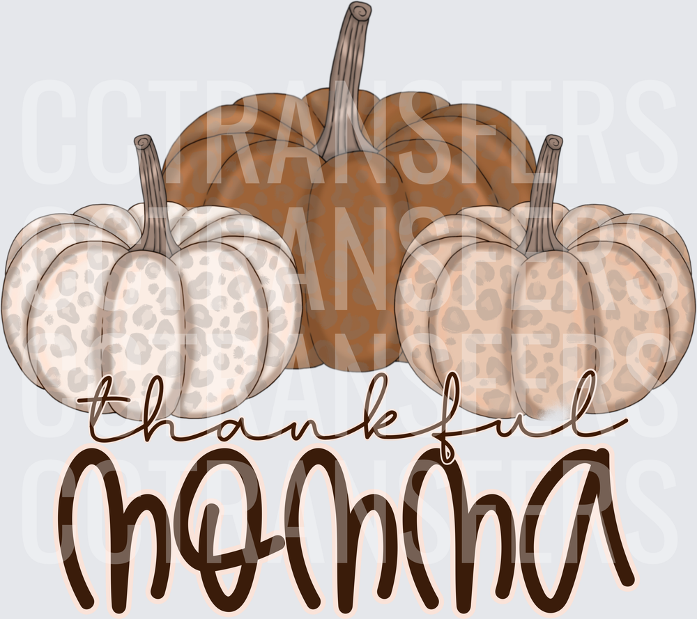 Thankful Momma Fall Leopard Pumpkins (DTF)