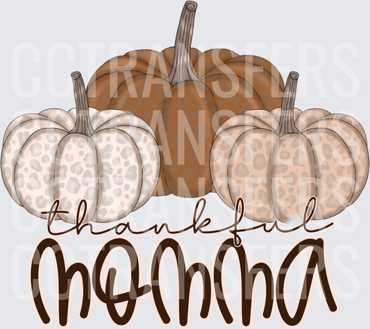 Thankful Momma Fall Leopard Pumpkins (DTF)