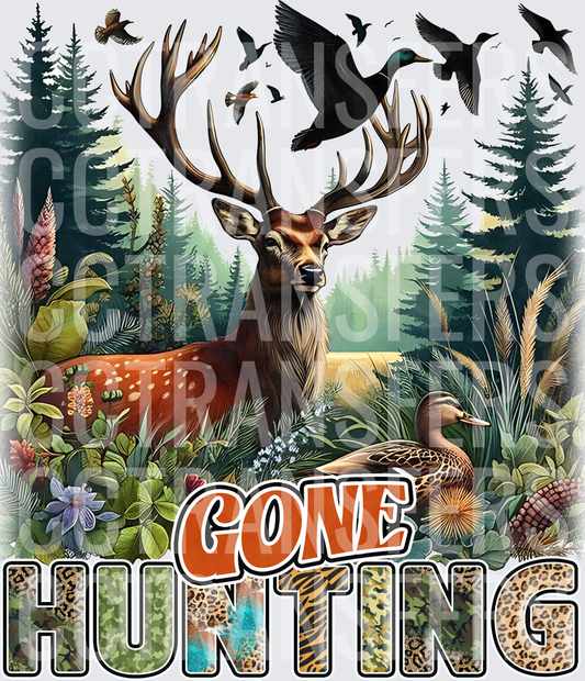 Gone Hunting Buck Deer Duck Forest Wildlife (DTF)