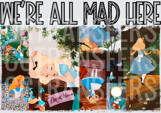 We're All Mad Here Wonderland Girl Collage (DTF)