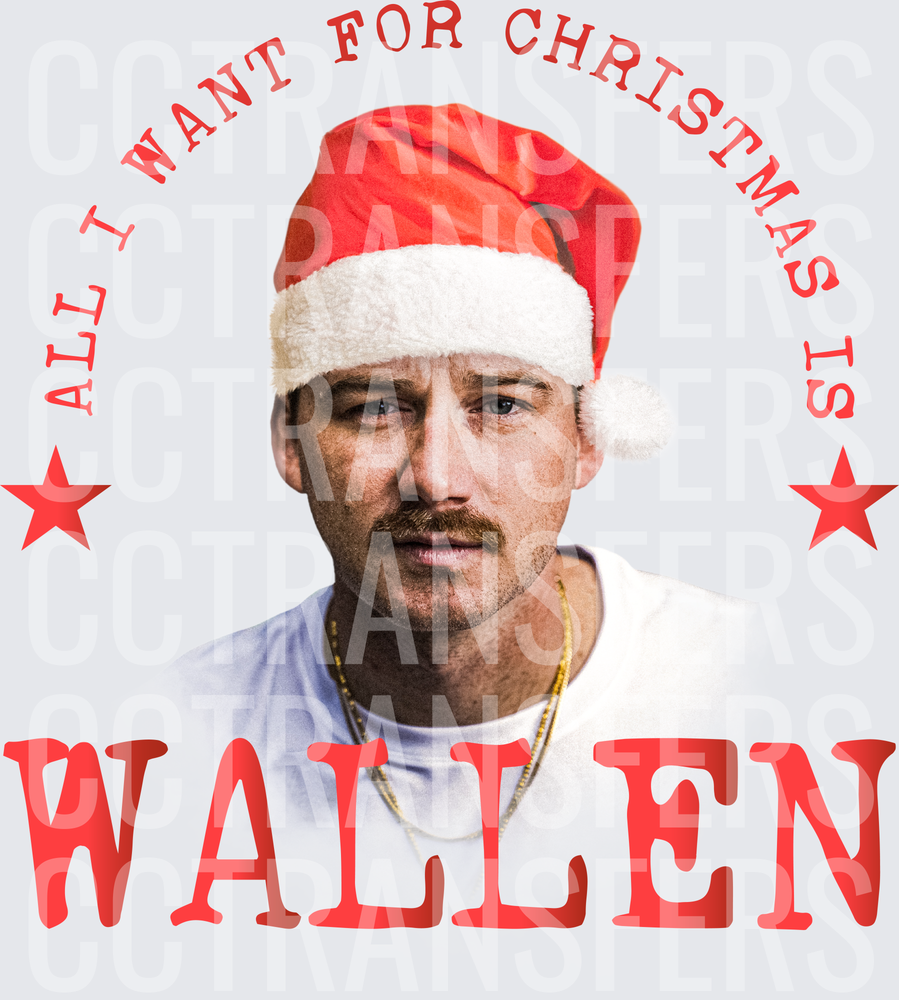 All I Want For Christmas Is WM Santa Hat Holiday (DTF)