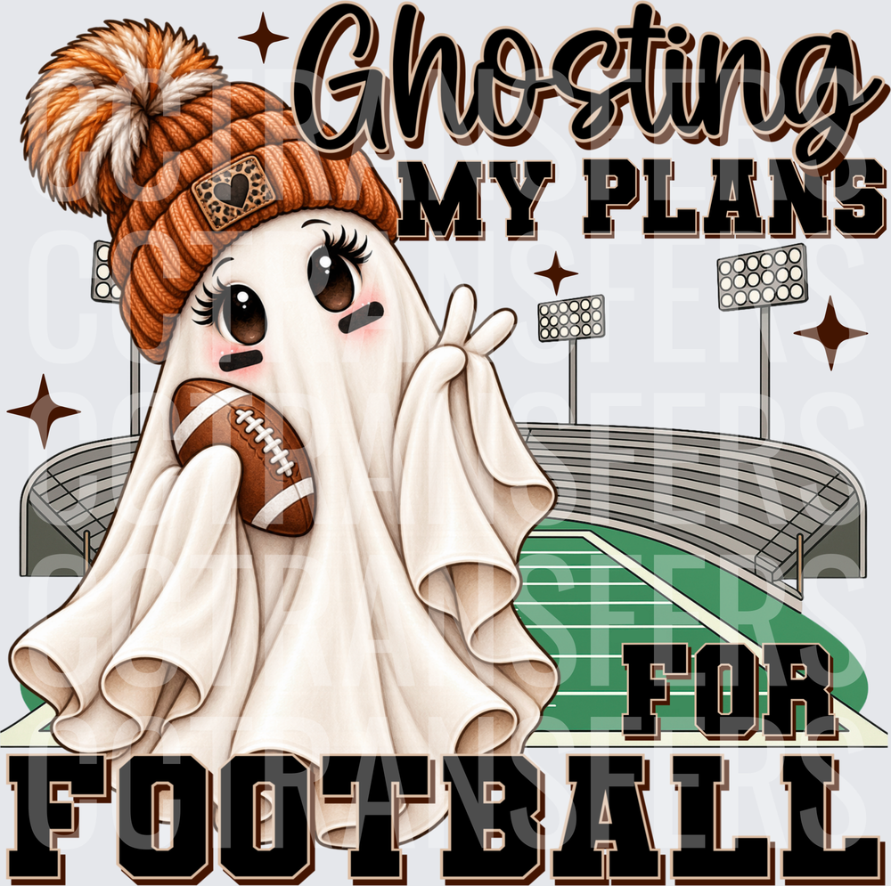 Ghosting My Plans For Football Cute Ghost Beanie DTF