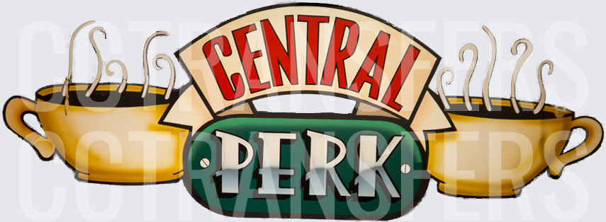 Central Perk Coffee Shop Logo with Steaming Cups (DTF)