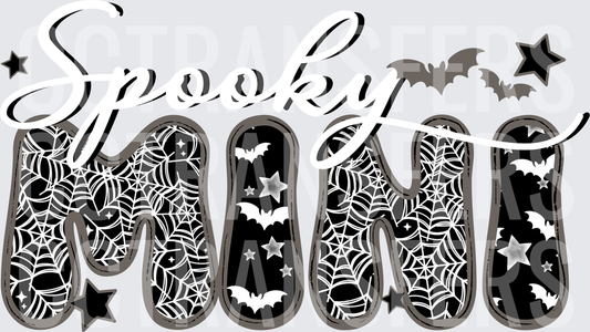 Spooky Mini Halloween Spider Web Bats Stars (DTF)