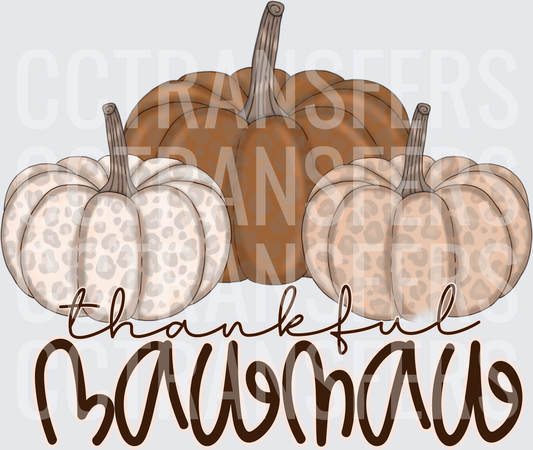 Thankful Mamaw Fall Pumpkin Trio Leopard Print (DTF)