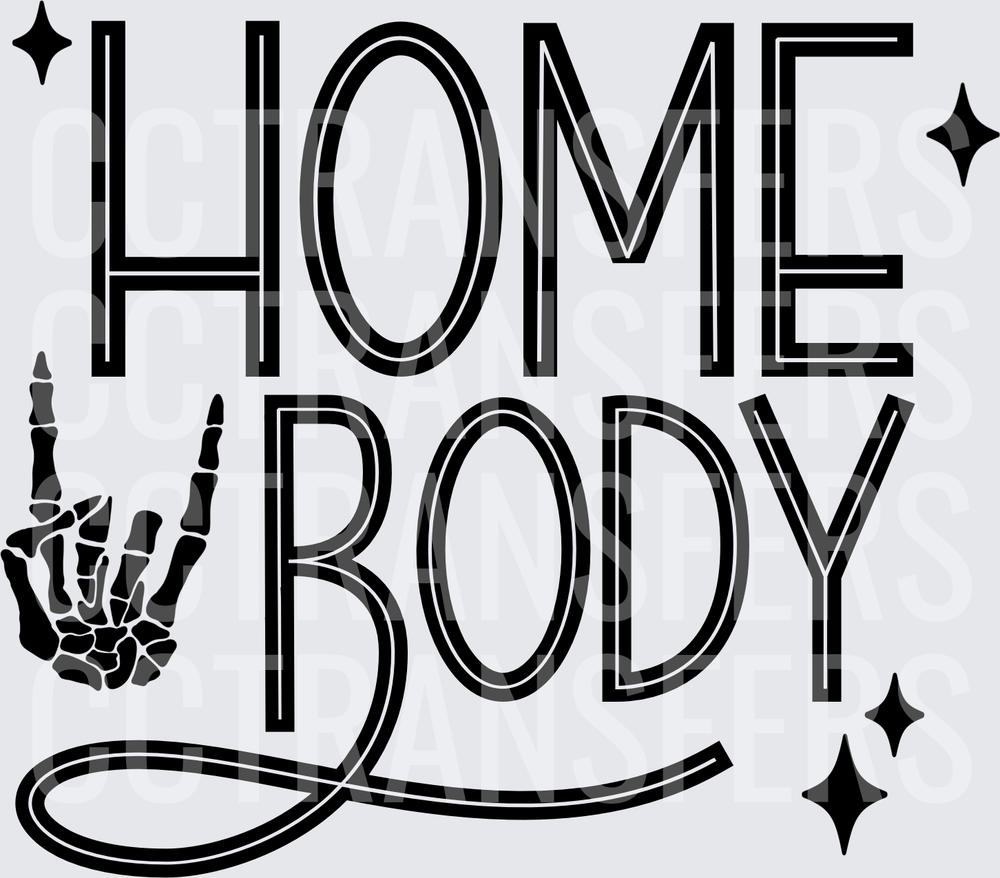 Home Body Skeleton Rock Hand Sparkle Graphic (DTF)