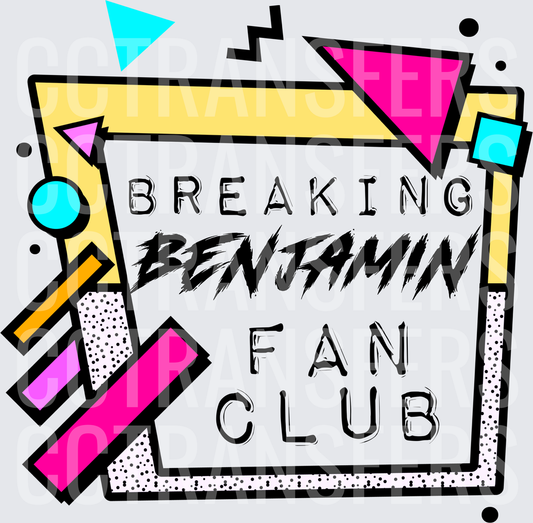 Breaking Benjamin Fan Club Retro 80s Geometric Design (DTF)