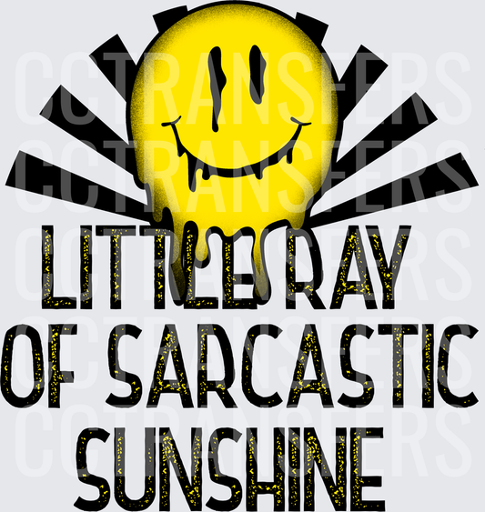 Little Ray Of Sarcastic Sunshine Melting Smiley Sun (DTF)