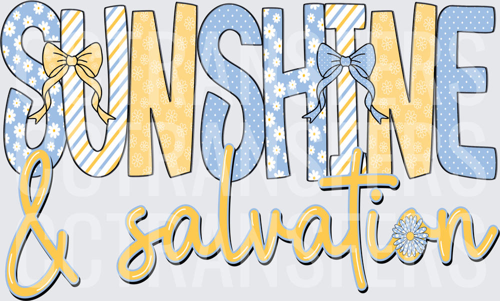 Sunshine & Salvation Daisy Bow Patchwork Letters (DTF)