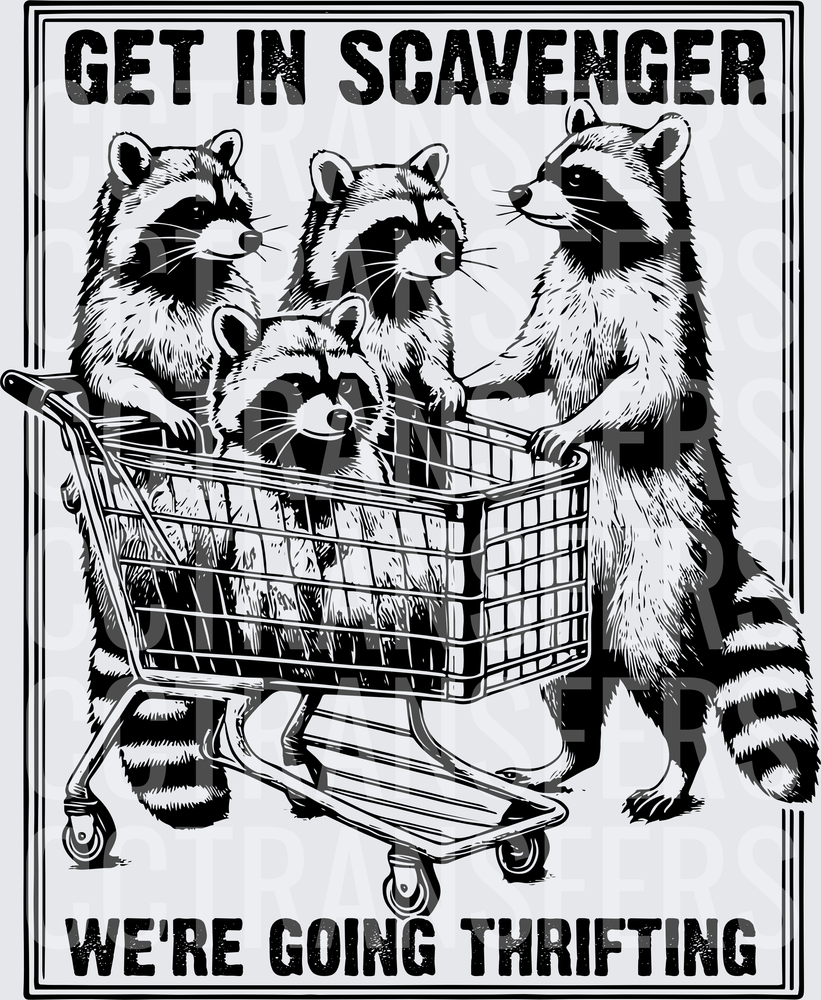 Get In Scavenger We're Going Thrifting Raccoons (DTF)