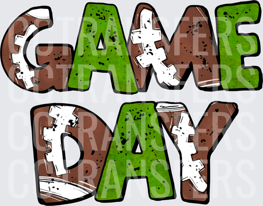 Game Day Football Texture Bold Letter Design (DTF)
