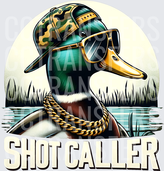 Shot Caller Mallard Duck Camo Hat Gold Chain Shades (DTF)
