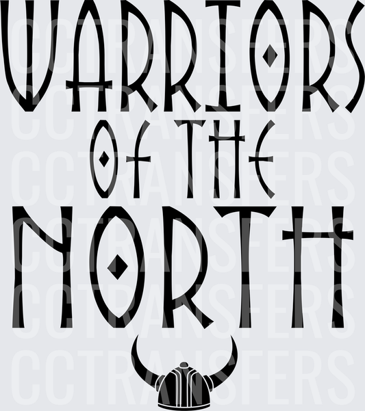 Warriors of the North Viking Helmet Bold Text (DTF)