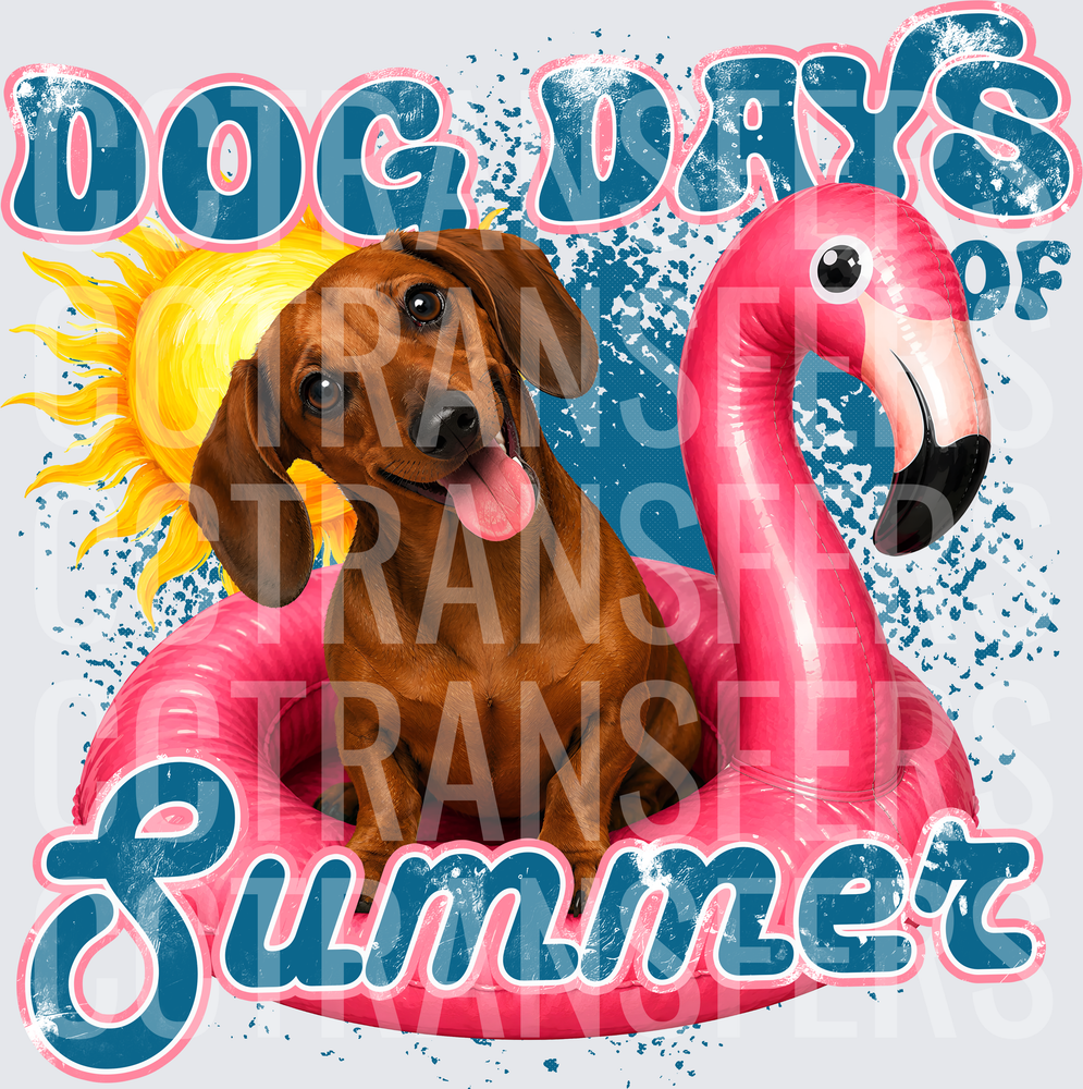 Dog Days of Summer Dachshund Flamingo Float (DTF)