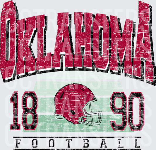 Oklahoma Football 1890 Vintage Distressed Helmet (DTF)
