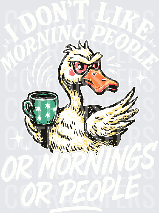 Grumpy Duck Holding Star Mug Coffee Lover (DTF)