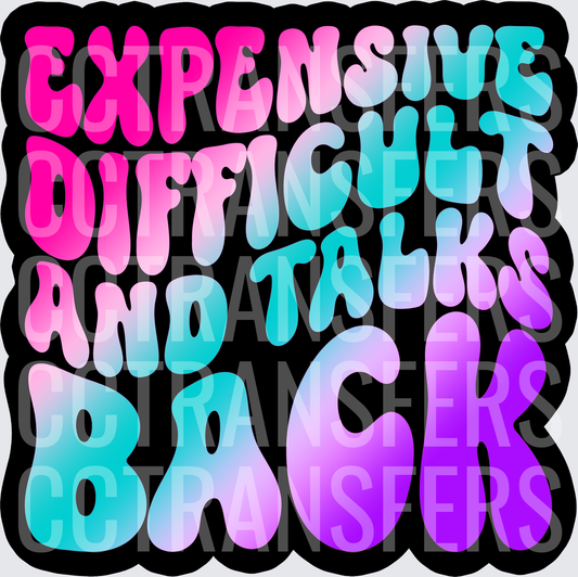 Expensive Difficult And Talks Back Groovy Gradient (DTF)