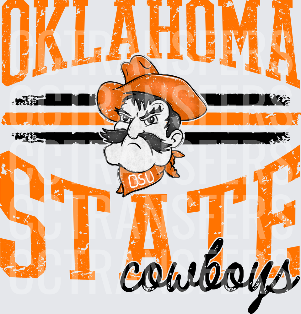 Vintage Pistol Pete Cowboys Mascot Distressed Arch (DTF)