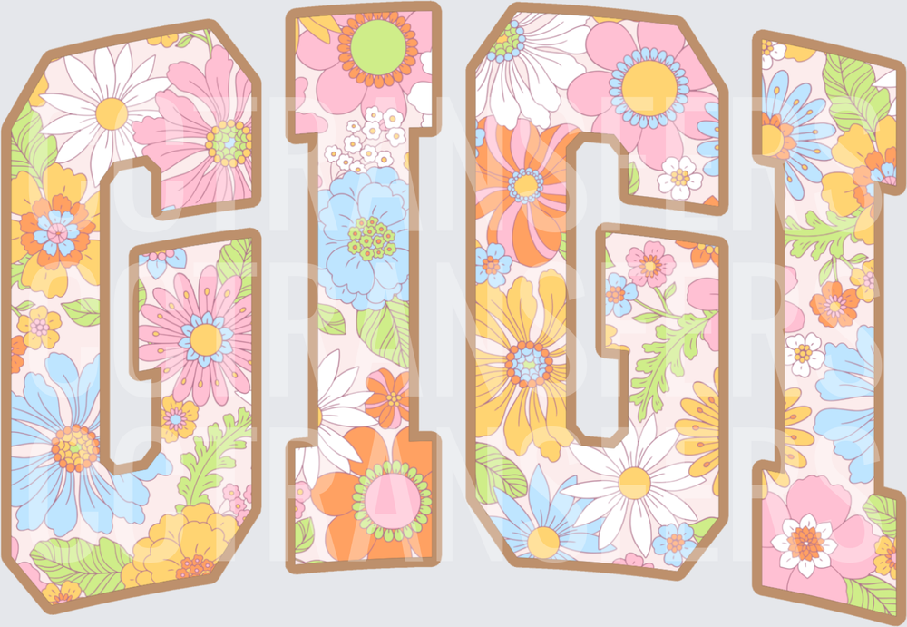 Gigi Retro Floral Varsity Letters (DTF)