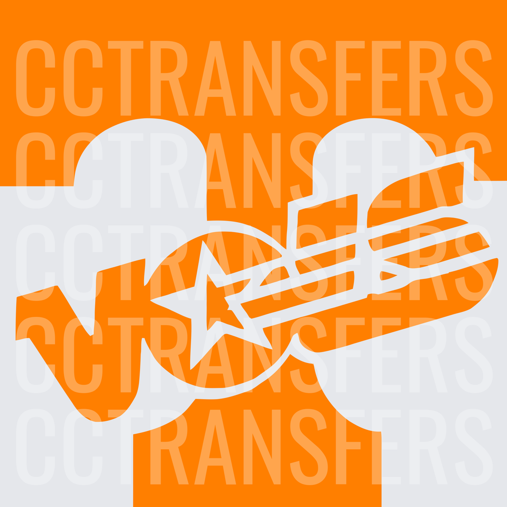 Orange Power T Logo with VOLS Script (DTF)