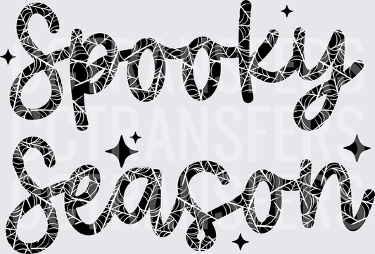 Spooky Season Spiderweb Script with Sparkles (DTF)