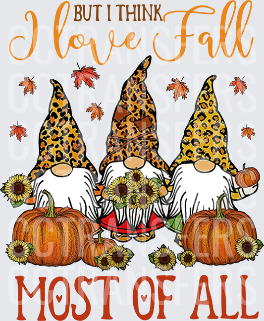 But I Think I Love Fall Most Of All Gnomes DTF