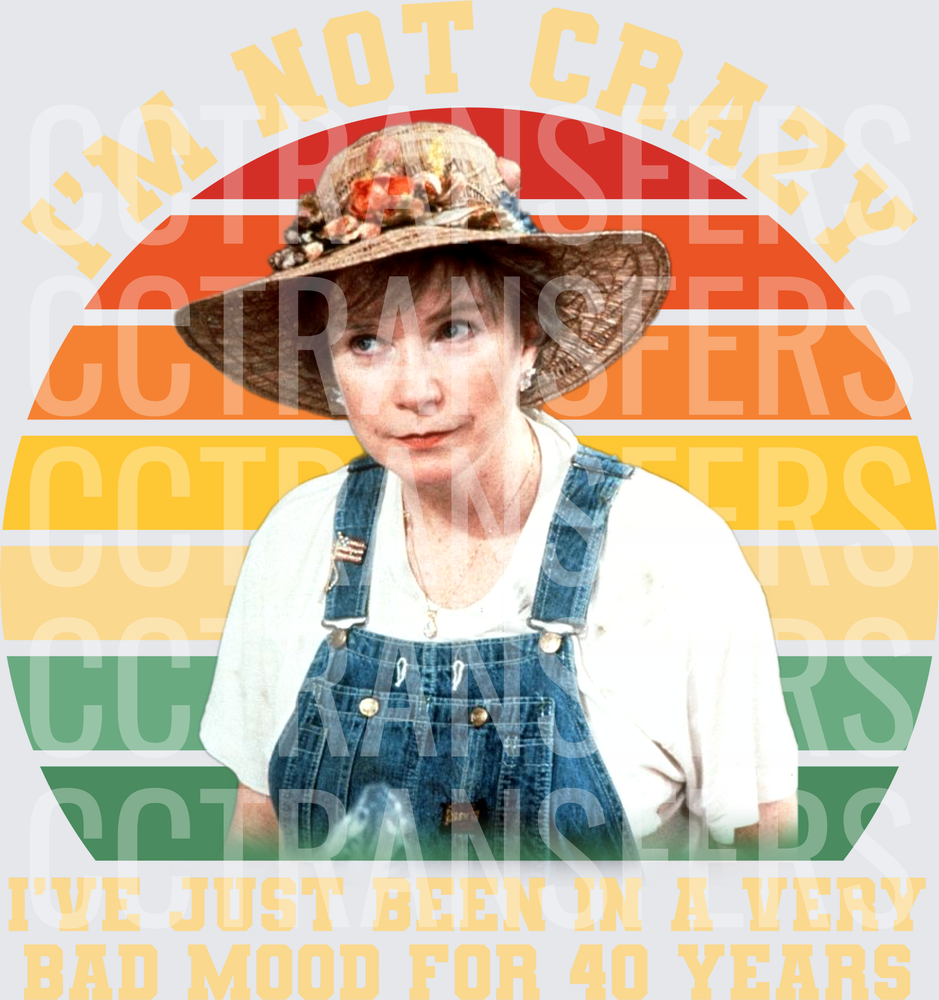 I'm Not Crazy Bad Mood 40 Years Retro Sunset Woman (DTF)