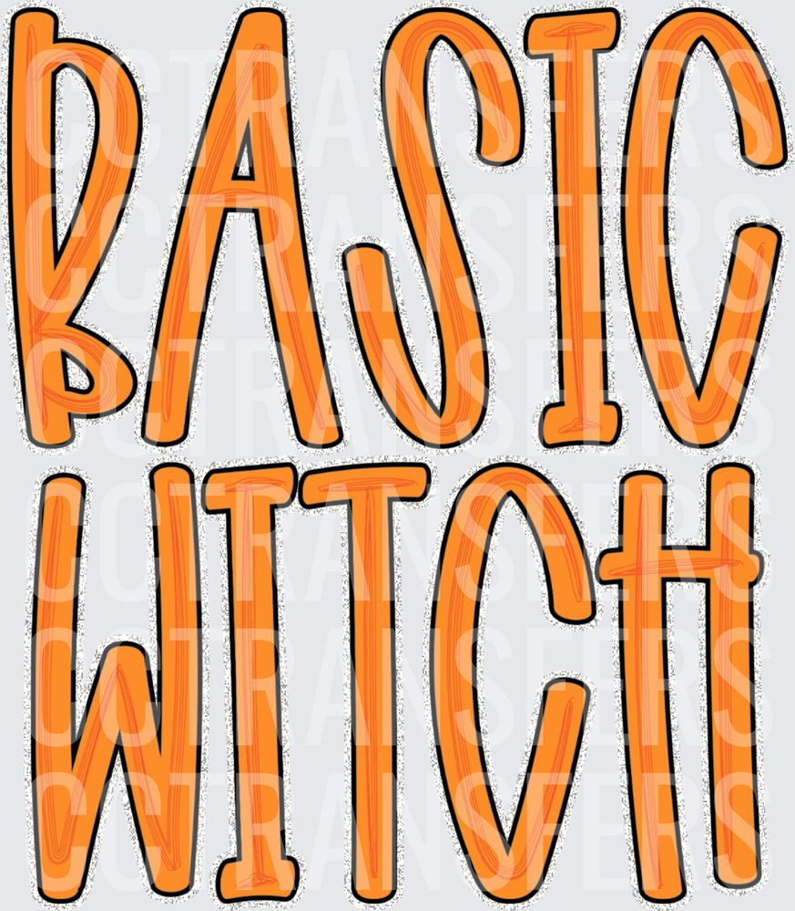 Basic Witch Bold Orange Halloween Text Design (DTF)
