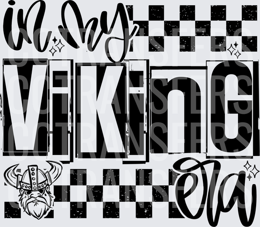 In My Viking Era Checkered Mascot Design (DTF)